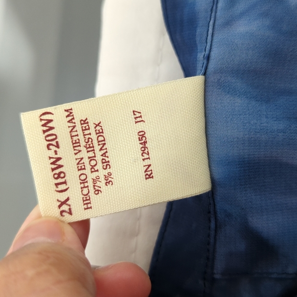 FADED GLORY BLUE MARBLE TIE DYE PRINT TOP SIZE 2X - Picture 8 of 12